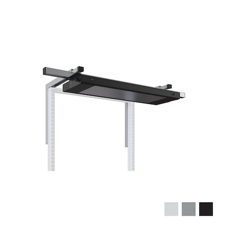 Bostontec Overhead Workbench Light, 11"d x 32"w Black Housing, w/Four 24" LED Bulbs and 48" Tool Track, GRY LED243248 - G